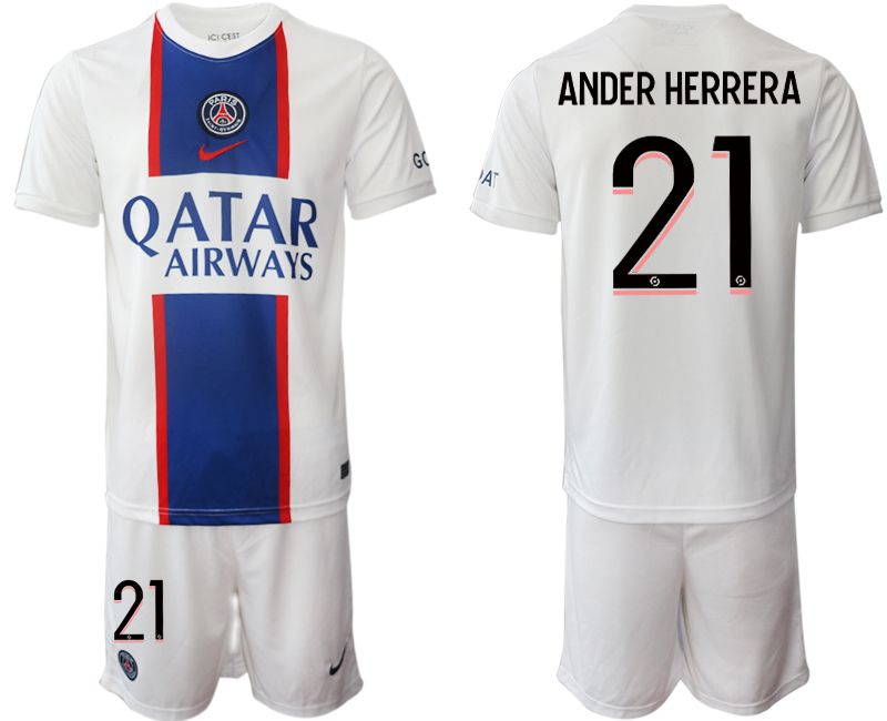 Men 2022-2023 Club Paris St German away white #21 Soccer Jerseys->paris st german jersey->Soccer Club Jersey